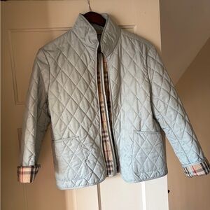 Vintage Burberry powder blue quilted jacket